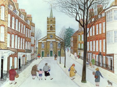 Fila de la iglesia II, Hampstead de Gillian Lawson