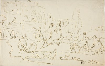 Gallinas y gallos en el patio de Gillis Claesz. de Hondecoeter