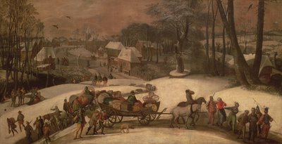 Una expedición militar en invierno, c.1590 de Gillis Mostaert