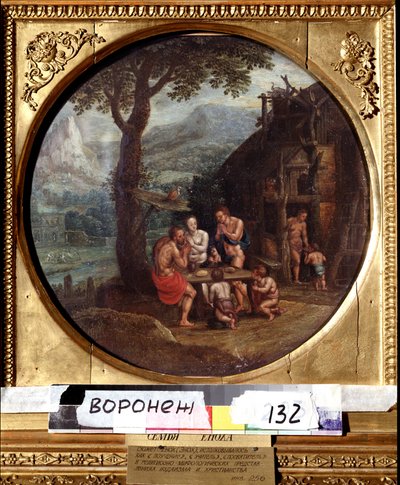 La familia de Enoch (o Henoch o Enoc o Henoc). Familia Enoc. Pintura de Gillis Mostaert (1534-1598). Arte holandés, manierismo. Óleo sobre tela. Museo de Bellas Artes Ivan Kramskoy (o Kramskoi) en Voronezh (Voronezh), Rusia. de Gillis Mostaert