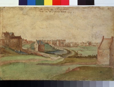 ""Paisaje cerca de Amberes en Bélgica"" (Paisaje cerca de Amberes) Acuarela de Gillis Mostaert (1534-1598) 1566 Museo Pushkin, Moscú de Gillis Mostaert