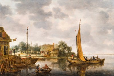 Paisaje Fluvial con un Transbordador, c.1640s de Gillis Peeters
