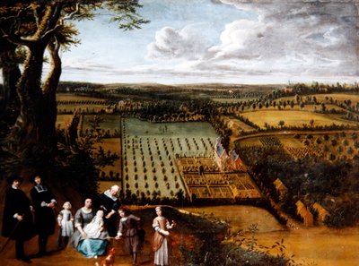 Retrato de una Familia Patriciana con una Vista de su Mansión de Gillis van and Hondt Lambert de Tilborgh