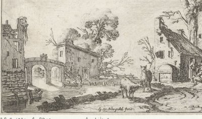 Granja y torre sobre un río (Het Heor) Paisajes con los cinco sentidos (título de la serie) de Gillis van Scheyndel (I)