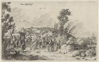 Carruaje y jinetes en un camino rural
Olor
Paisajes con los cinco sentidos (título de la serie) de Gillis van Scheyndel (I)