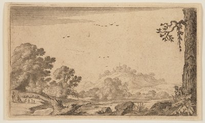 River in Partly Open Hilly Country, de Twelve Landscapes de Gillis van Scheyndel
