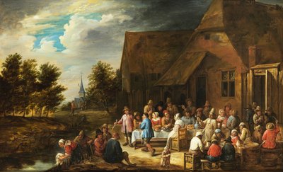 Descansa detrás de una posada de Gillis van Tilborgh