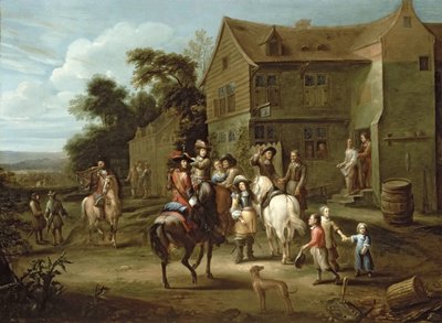 El príncipe Guillermo de Orange con cazadores de Gillis van Tilborgh the younger