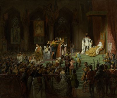 La coronación de la muerta Inés de Castro en la Catedral de Coimbra de Gillot Saint Evre