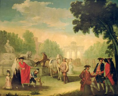 La Puerta de Alcalá y la Fuente de Cibeles en Madrid (óleo sobre lienzo) de Gines Andres Aguirre