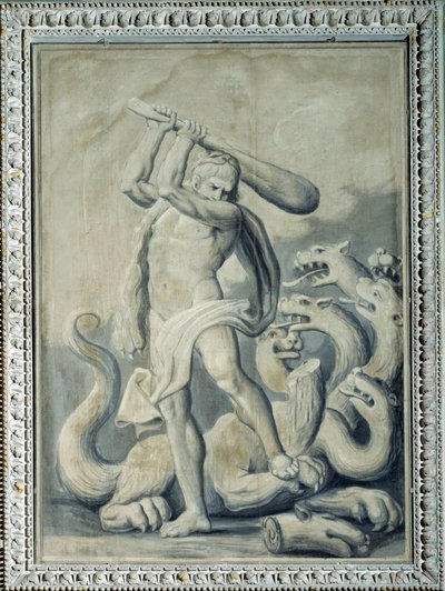 Hércules corta las siete cabezas de la Hidra de Gio Batta Celle