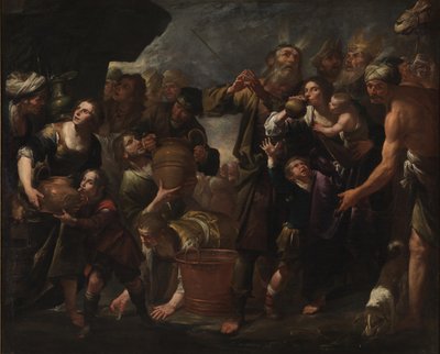 Moisés saca agua de la roca de Gioacchino Assereto