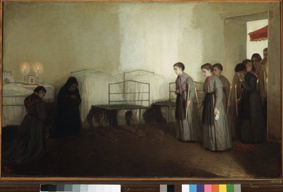 Administración de la Eucaristía a un huérfano moribundo de Gioacchino Toma