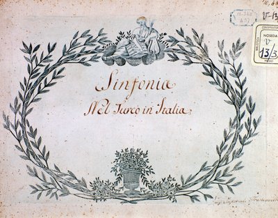 Página de partitura de la sinfonía de El turco en Italia de Gioacchino Rossini de Gioachino Rossini