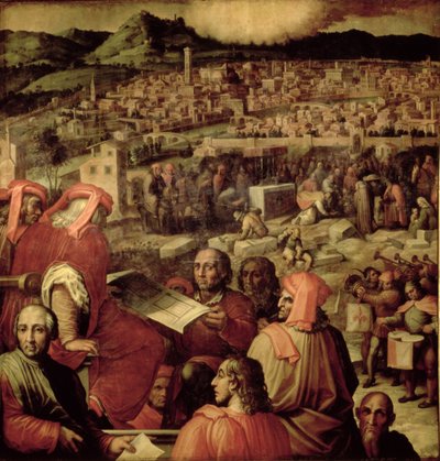 La expansión de Florencia del techo del Salone dei Cinquecento de Giorgio (and workshop) Vasari