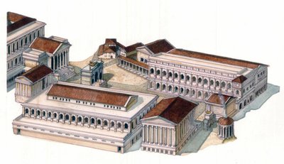 Antigüedad romana: reconstitución del foro romano en tiempos del emperador Augusto (Cayo Julio César Octavio Augusto) (63 a.C.-14 d.C.). de Giorgio Albertini