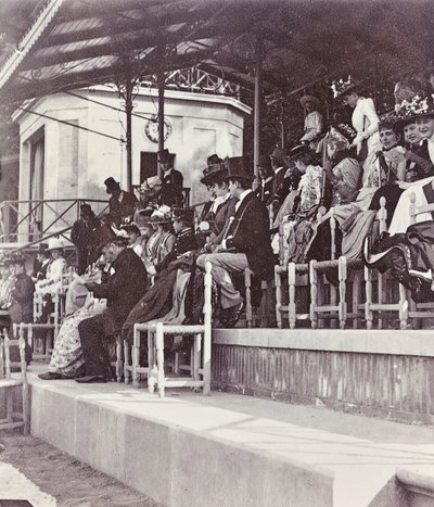 Espectadores hipódromo en el Parque Cascine: la Condesa Cenami con sus hijas, Levi, Conte Gondi, la Sra. Van der Keim y su hijastra de Giorgio Enrico (attr.to) Levi