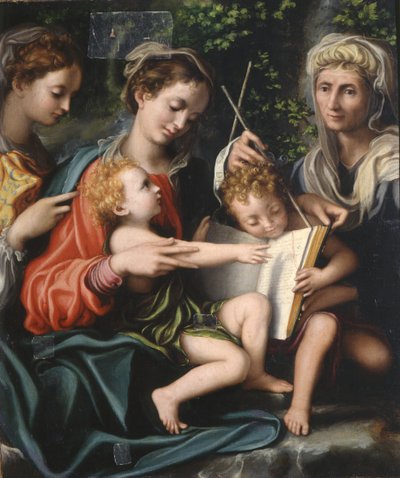 Virgen y Niño con los santos Juan Bautista, María Magdalena y Isabel, ca 1529 de Giorgio Gandini del Grano