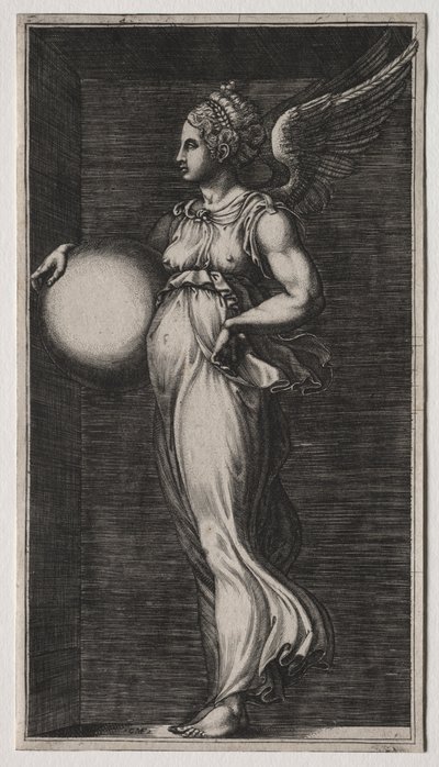 Allegorical Figure Holding a Sphere de Giorgio Ghisi