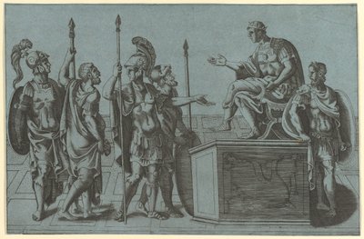 Soldados romanos ante un emperador, antes de 1540 de Giorgio Ghisi
