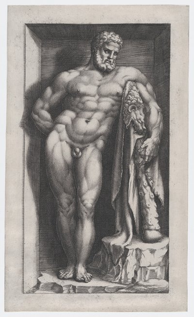 Speculum Romanae Magnificentiae: El Hércules Farnesio, siglo XVI de Giorgio Ghisi