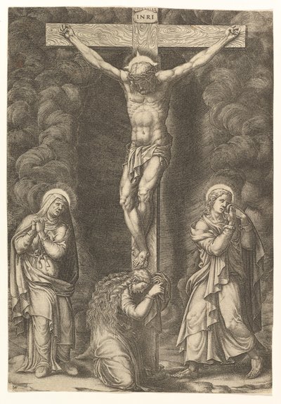 La Crucifixión con la Virgen, la Magdalena y San Juan de Giorgio Ghisi