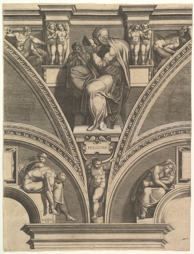 La Sibila Persa, de la serie de Profetas y Sibilas en la Capilla Sixtina de Giorgio Ghisi