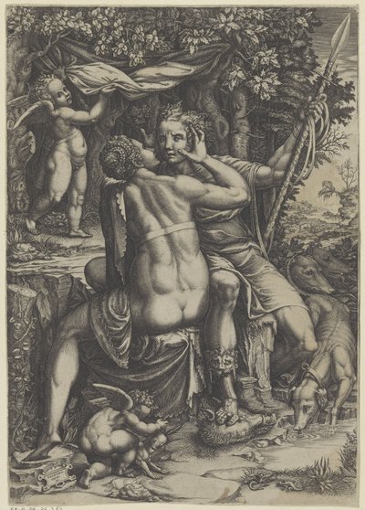 venus y adonis de Giorgio Ghisi
