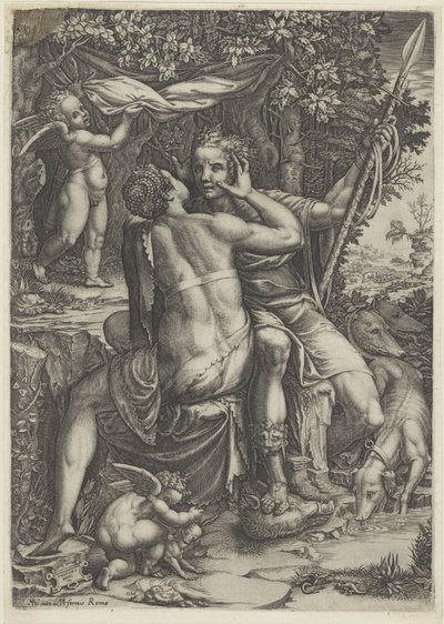 venus y adonis de Giorgio Ghisi