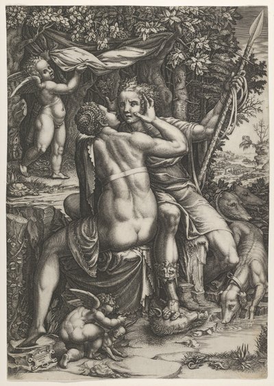 Venus y Adonis de Giorgio Ghisi