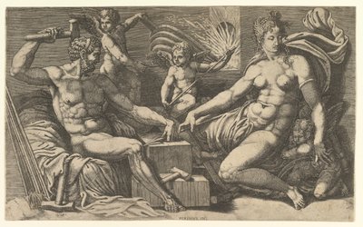 Venus y Vulcano en la fragua, ca. 1555 de Giorgio Ghisi