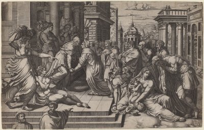 La Visitación de Giorgio Ghisi after Francesco Salviati