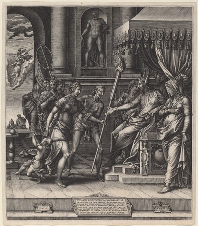 La calumnia de Apeles de Giorgio Ghisi after Luca Penni
