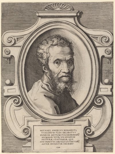 Miguel Ángel Buonarroti de Giorgio Ghisi, after Marcello Venusti