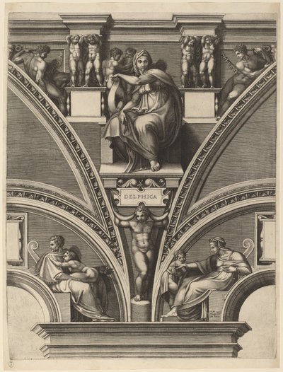 La Sibila délfica de Giorgio Ghisi after Michelangelo