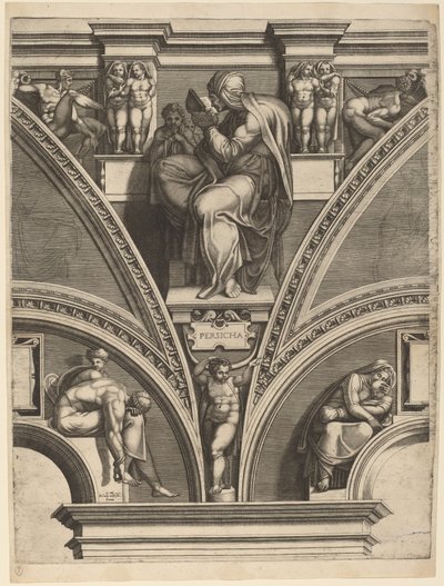 La Sibila Persa de Giorgio Ghisi after Michelangelo