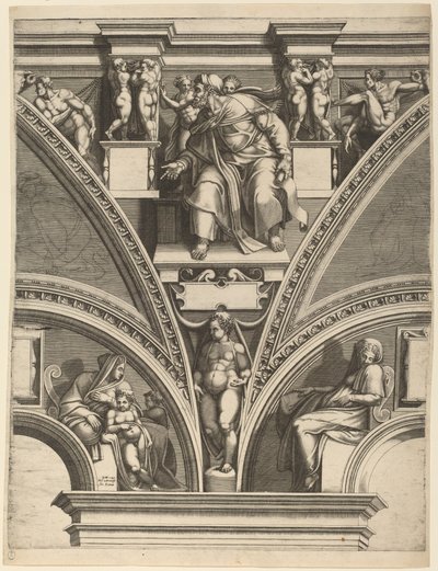 El profeta Ezequiel de Giorgio Ghisi after Michelangelo