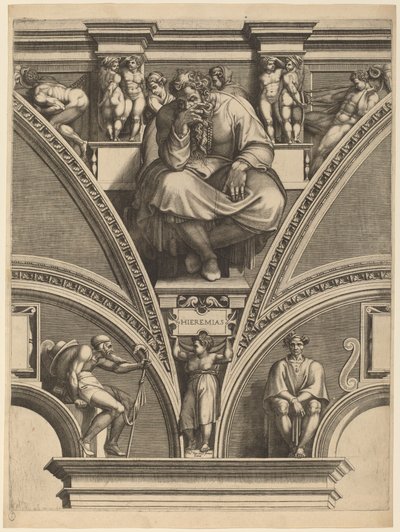 El Profeta Jeremías de Giorgio Ghisi after Michelangelo