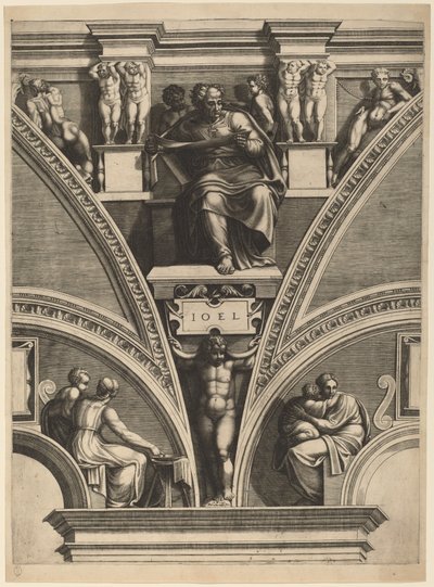 El profeta Joel de Giorgio Ghisi after Michelangelo