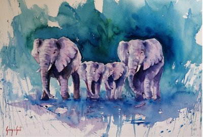La familia del elefante azul de Giorgio Gosti