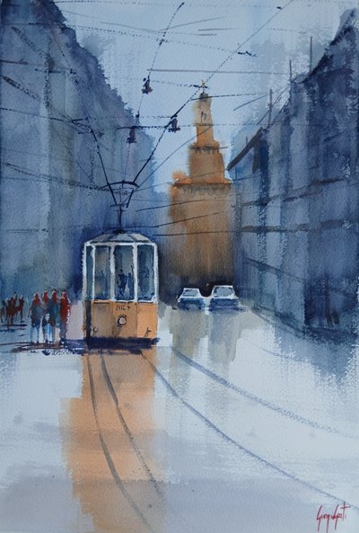 Reflejos del tranvía de Bolonia de Giorgio Gosti