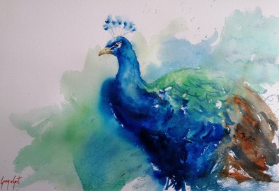 Elegante pavo real azul de Giorgio Gosti