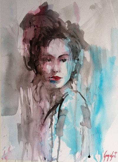 Retrato de una mujer expresiva de Giorgio Gosti