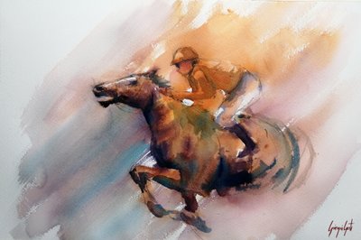 Acción de caballos de carreras al galope de Giorgio Gosti