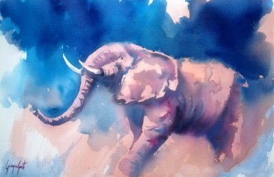 El majestuoso elefante azul de Giorgio Gosti