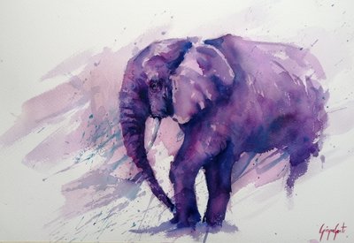 El majestuoso elefante púrpura de Giorgio Gosti