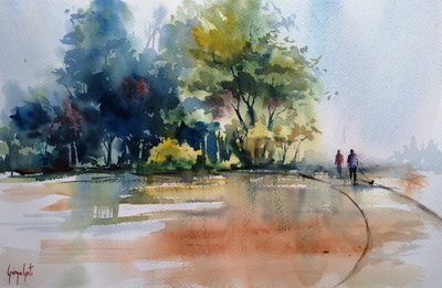 Paseo otoñal entre la niebla de Giorgio Gosti