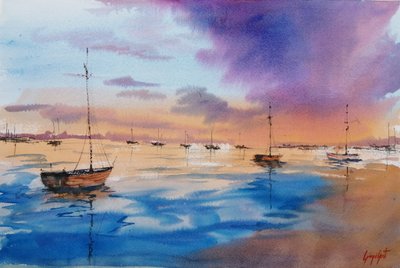 Puerto deportivo Purple Sunset de Giorgio Gosti