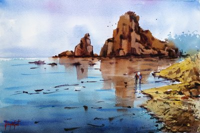Reflejos de la costa rocosa de Giorgio Gosti