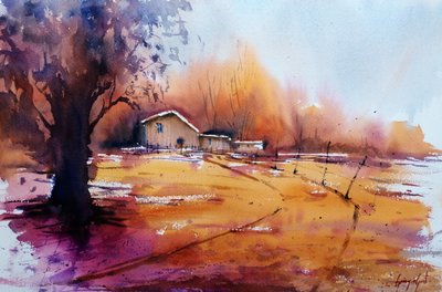 Paisaje rústico otoñal de Giorgio Gosti